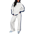 Aleumdr Women's 2 Piece Outfit Fleece Sweatsuit Casual Lounge Matching Sets Crewneck Loose Fit Cozy Sweatshirt & Straight Leg Sweatpants Womenswear Clothes Chic SpringStatements