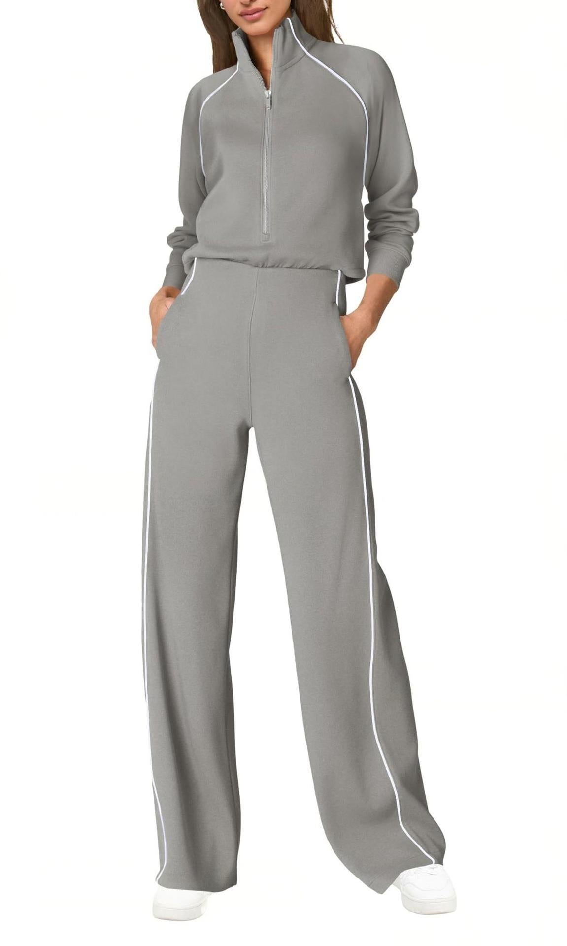 AirEssentials Pique Half Zip Jumpsuit(Buy 2 Free Shipping)
