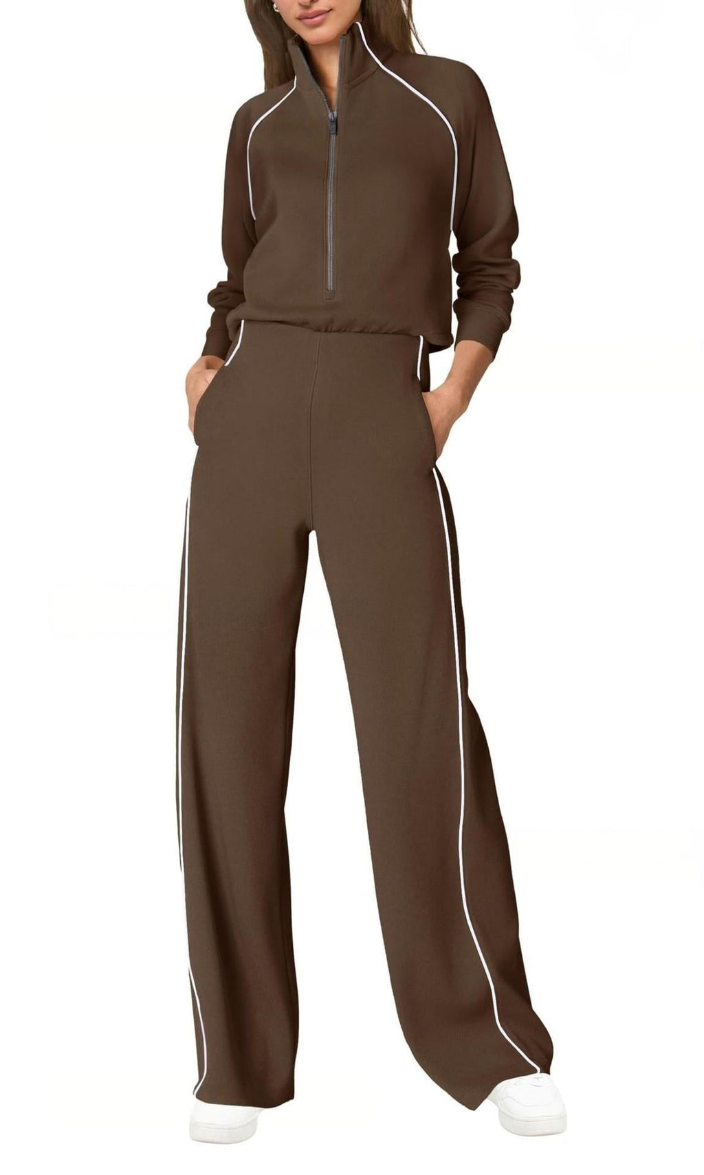 AirEssentials Pique Half Zip Jumpsuit(Buy 2 Free Shipping)