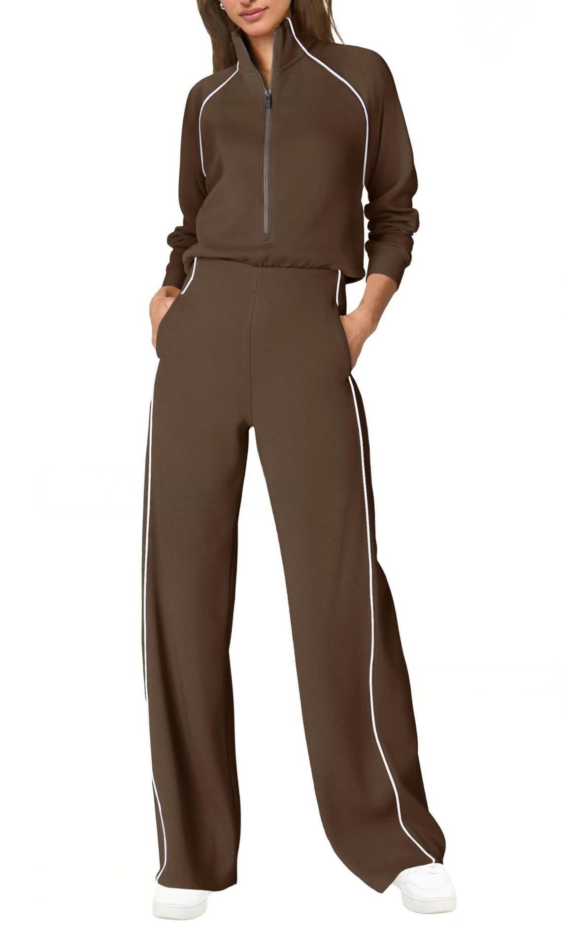 AirEssentials Pique Half Zip Jumpsuit(Buy 2 Free Shipping)