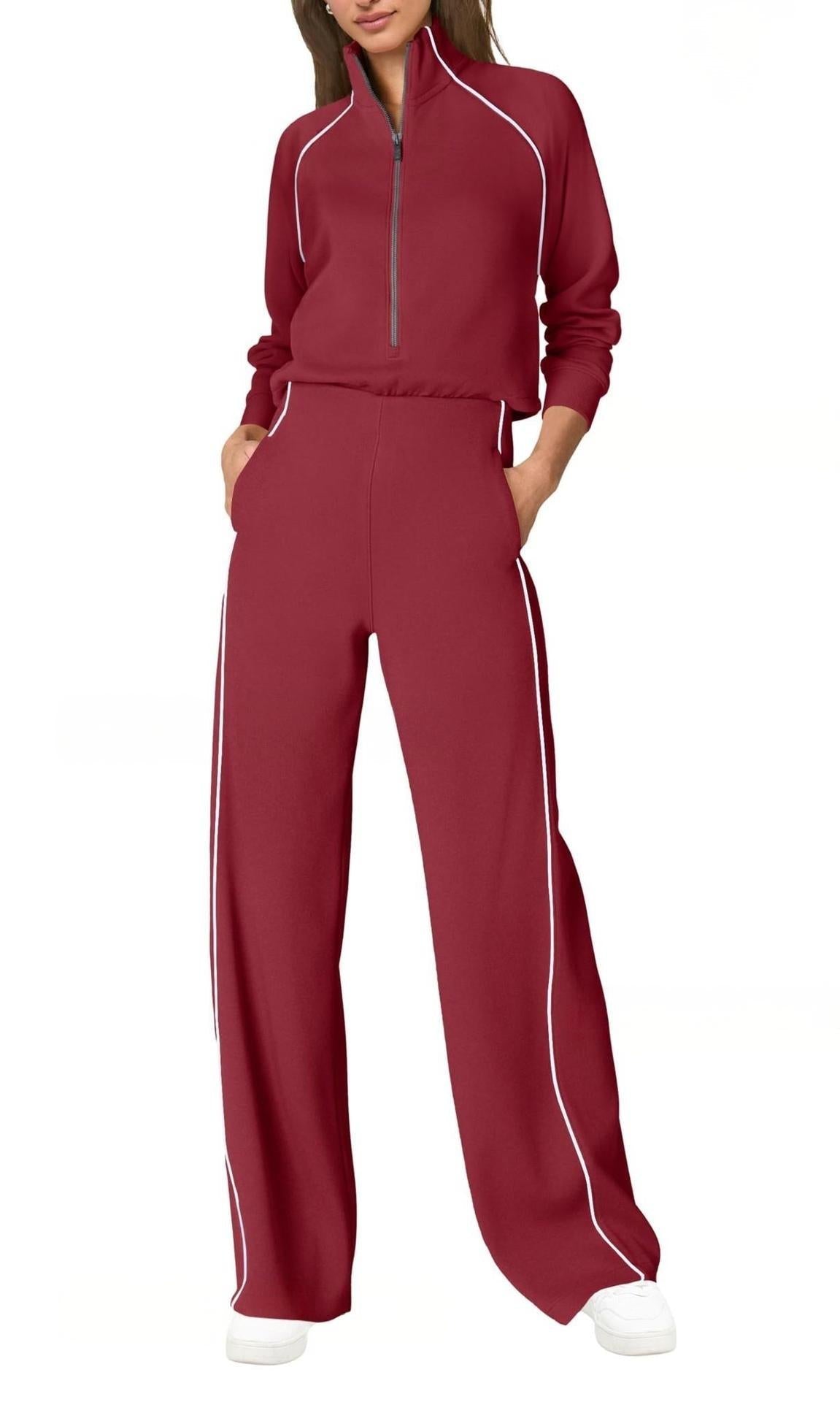 AirEssentials Pique Half Zip Jumpsuit(Buy 2 Free Shipping)