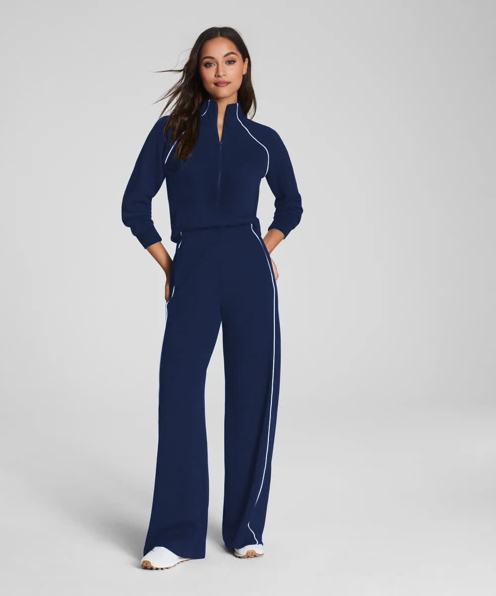 AirEssentials Pique Half Zip Jumpsuit(Buy 2 Free Shipping)